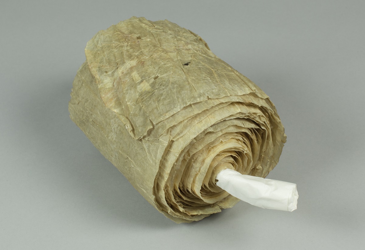 This roll of seal gut was among 64 items William collected that were donated to Canterbury Museum by Archdeacon Lingard in 1892. Canterbury Museum 1895.131.55