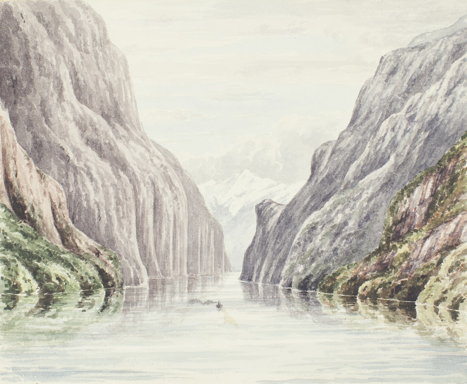 Milford Sound by Charles Enys, Canterbury Museum 1957.26.4