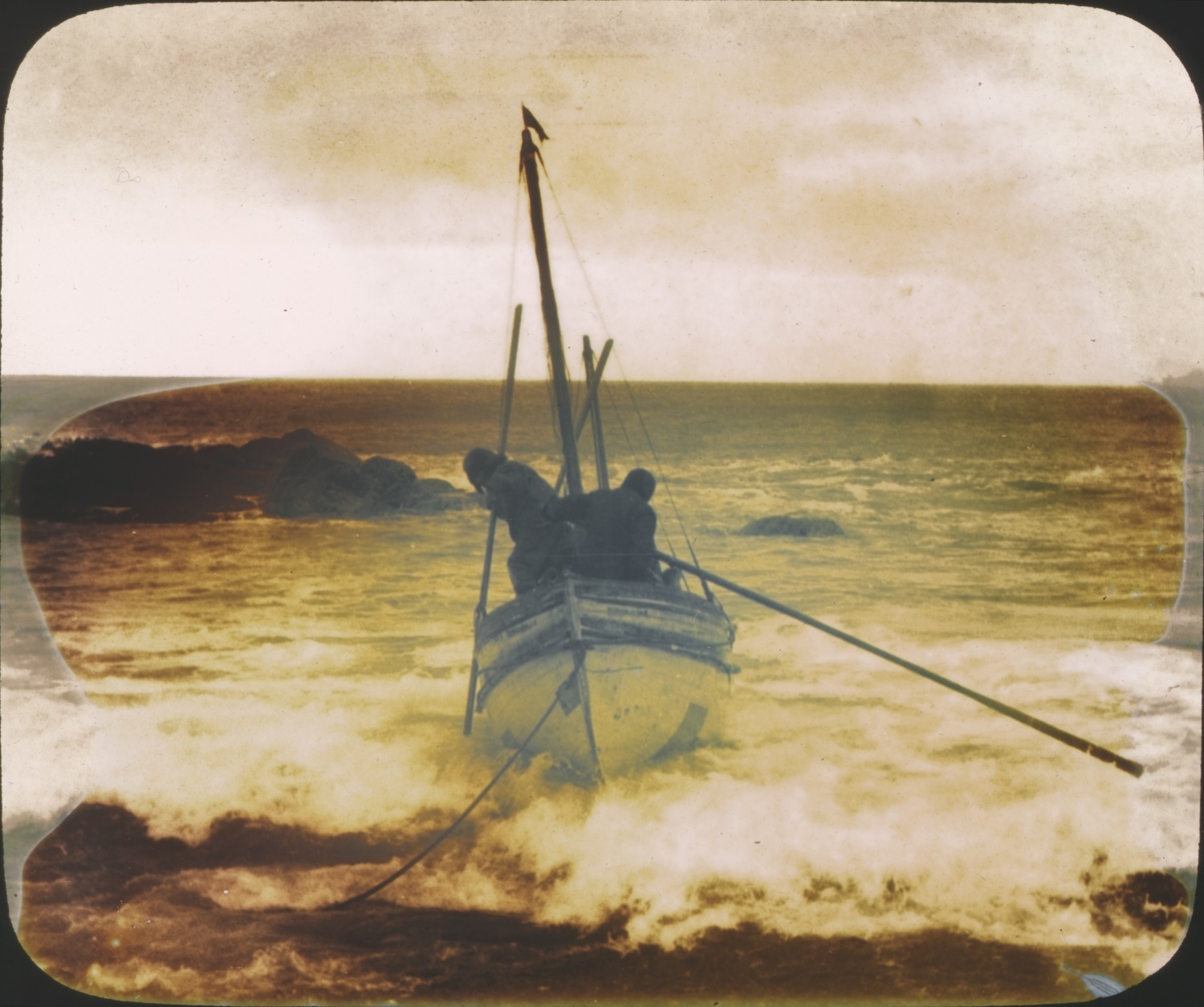 The James Caird leaving Elephant Island. Canterbury Museum 1981.110.72