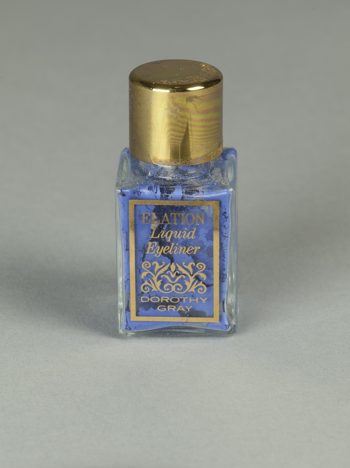 Dorothy Gray Elation liquid eyeliner in midnight blue from the mid twentieth century. Canterbury Museum 2007.33.6