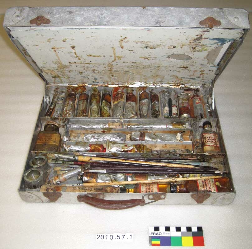Ngaio Marsh's paint box. Canterbury Museum 2010.57.1