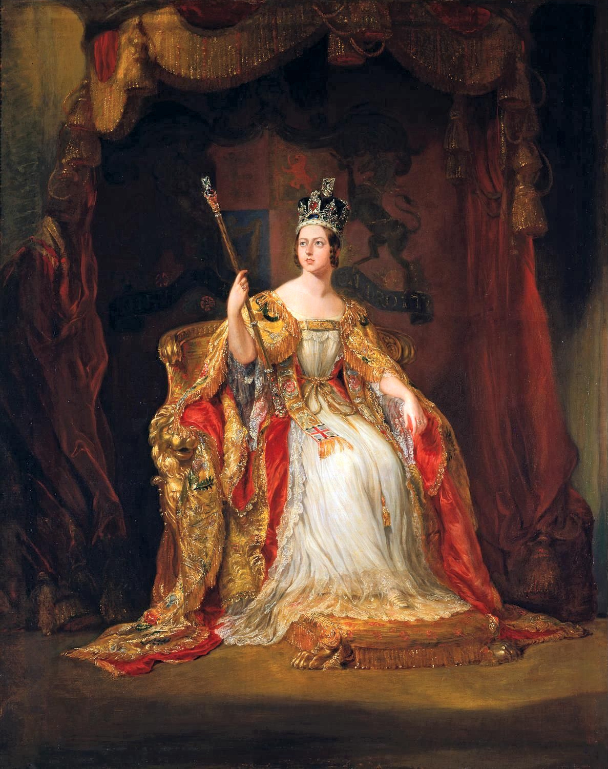 Coronation Portrait of Queen Victoria by Sir George Hayter, 1838. Royal Collection of the United Kingdom. No known copyright