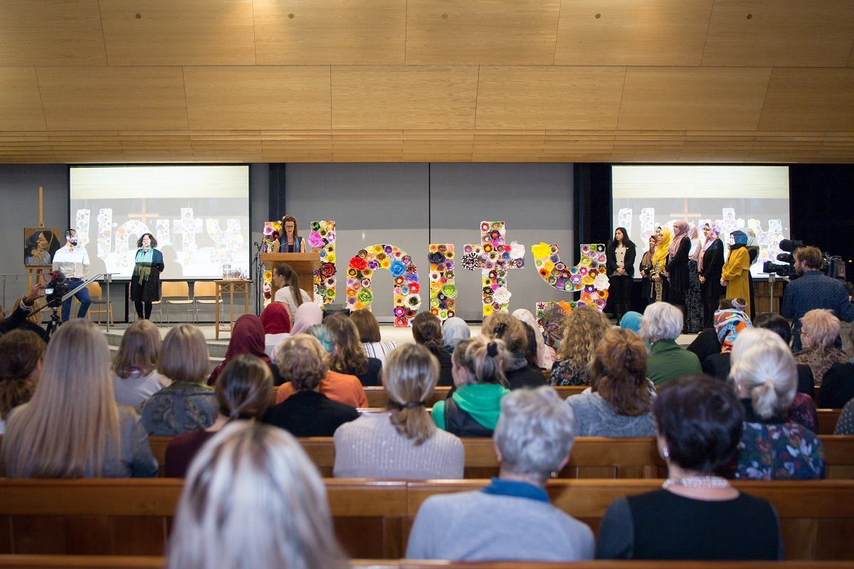 UNITY is unveiled at St Andrews Chapel in July 2019. Canterbury Museum 2019.69.13