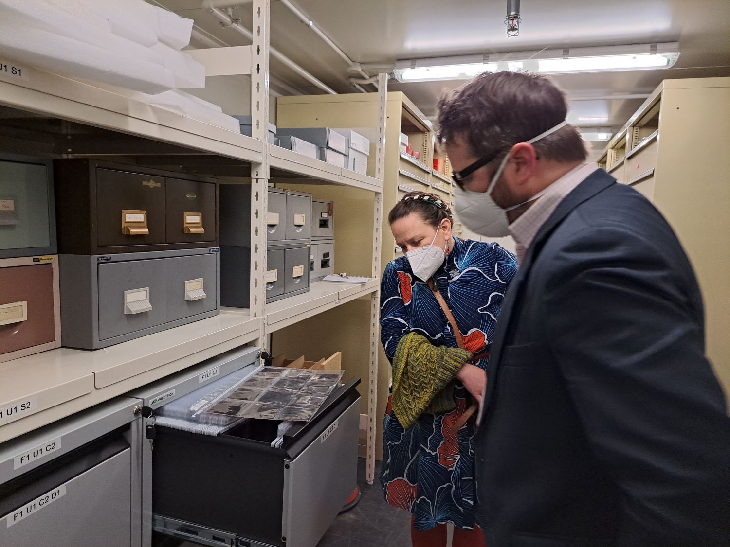 Registrar Scott Reeves and Natalie Liverant, Registrar, Ashburton Art Gallery and Heritage Centre