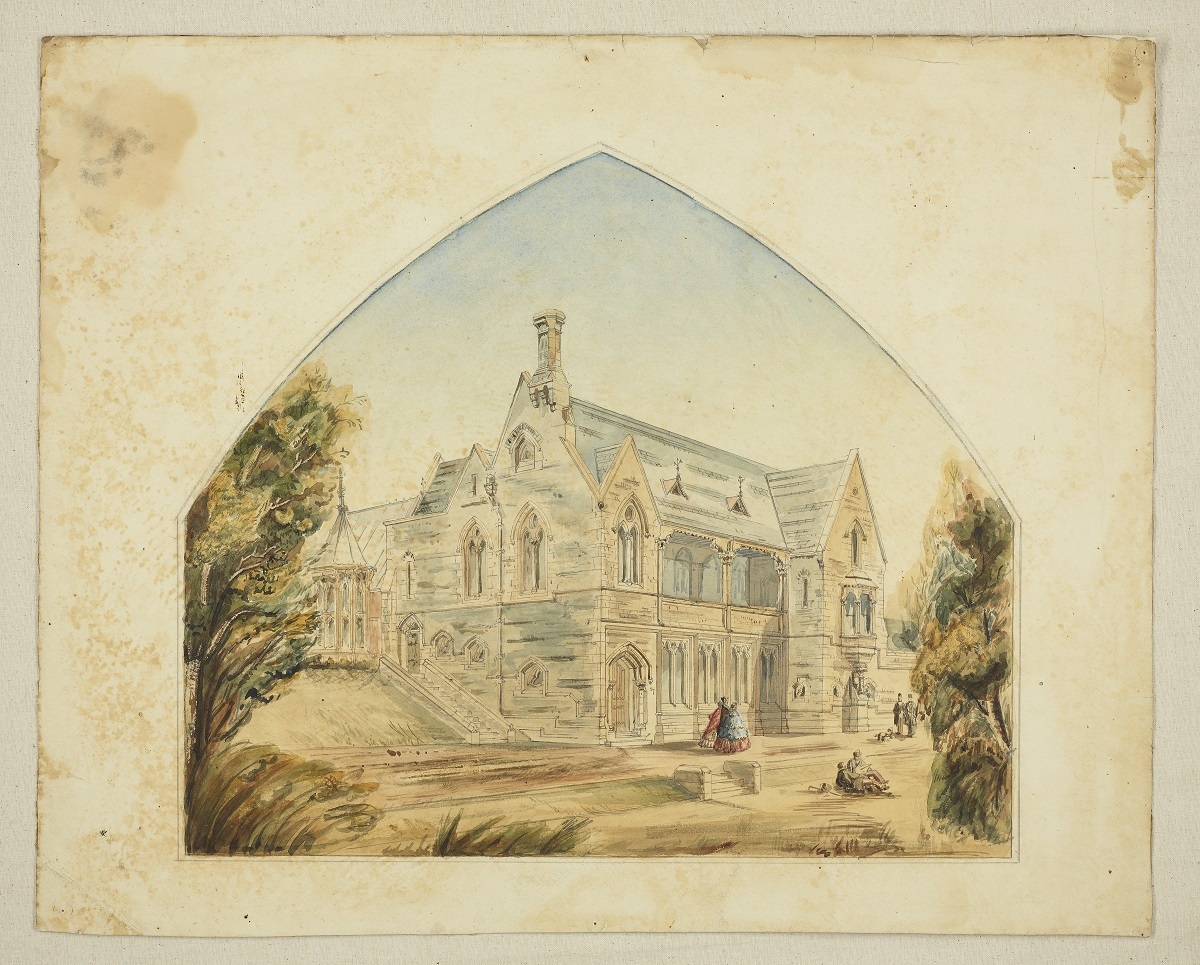 Architect Benjamin Mountfort, who later designed Canterbury Museum’s first building, was also responsible for the design of the Canterbury Provincial Council Buildings where Haast originally  opened his collections to the public. Canterbury Museum, Plan 328.