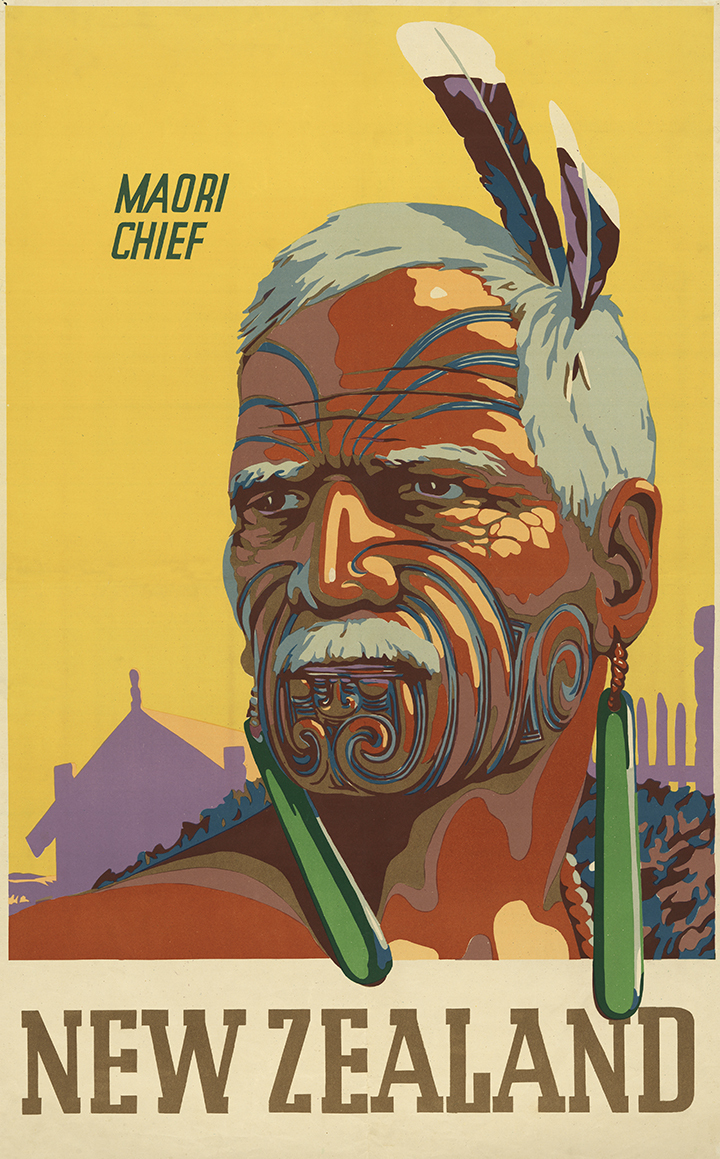 Artist unknown, Māori Chief c1950, Screenprint, Tourist Department.