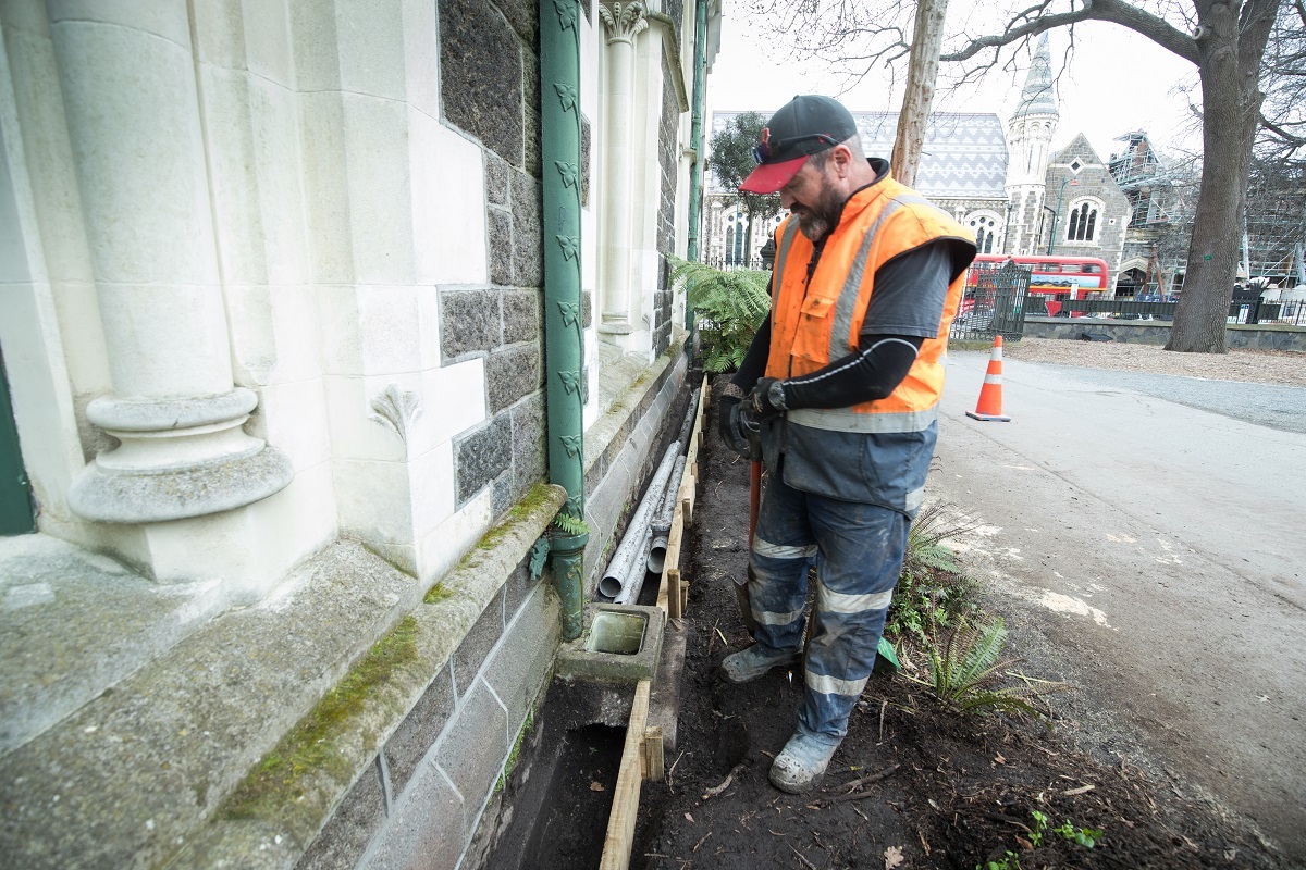 Installing the French drain