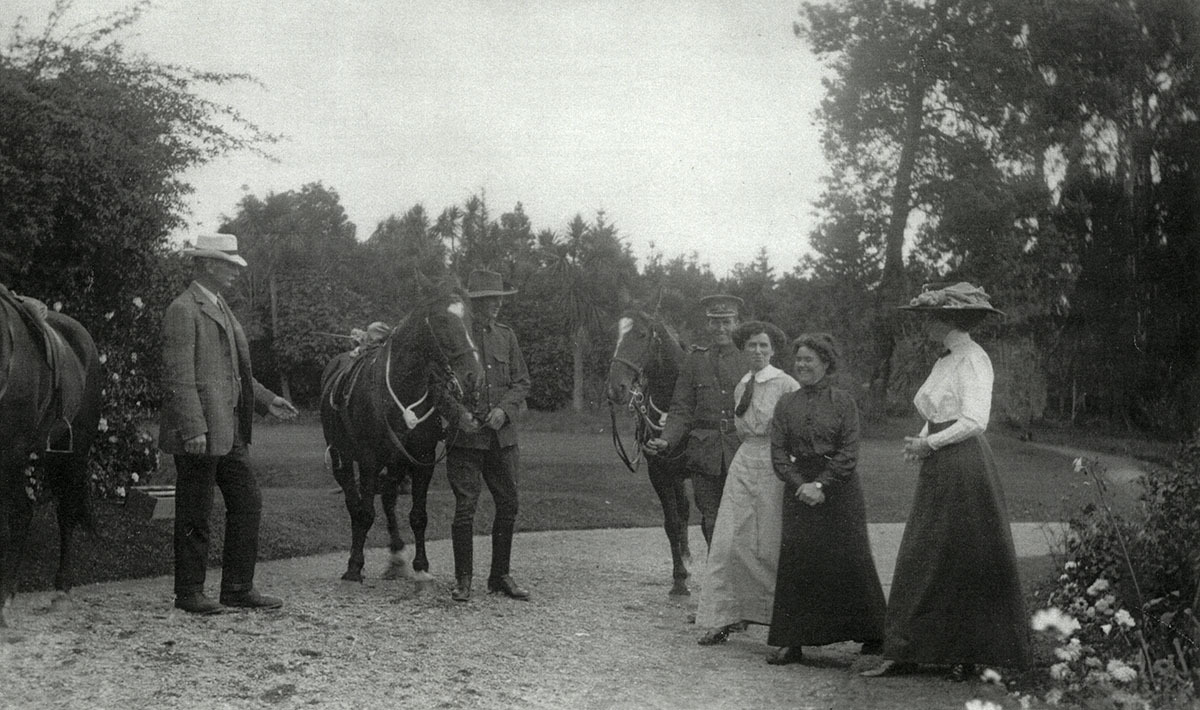 John Barker (right) and his brother Roland ride to war in August 1914