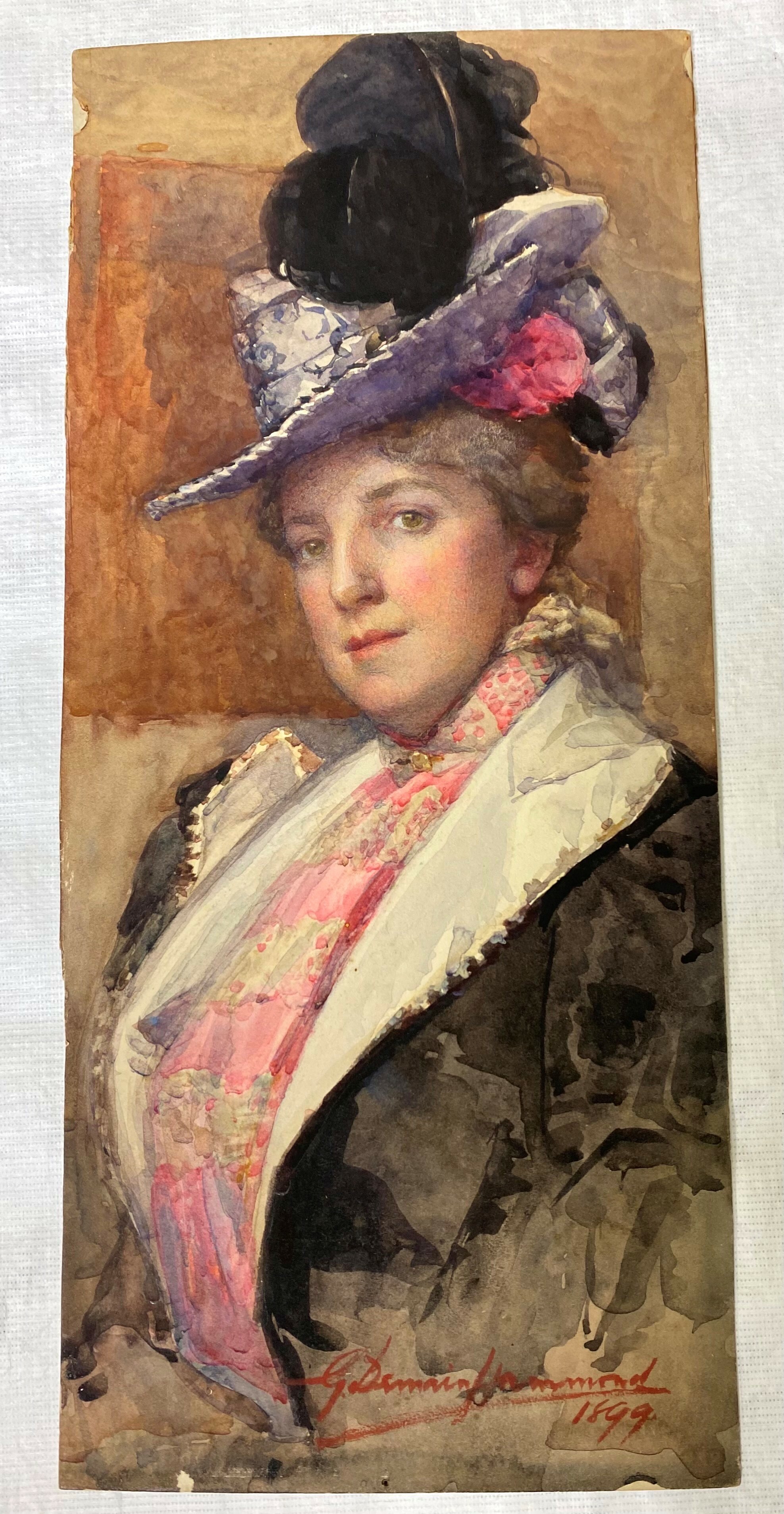 Portrait of Christiana Demain Hammond, Gertrude Demain Hammond, 1899. Watercolour. Canterbury Museum 1960.48.1