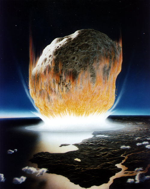 An artist's impression of the extinction event of 66 million years ago. Don Davis/NASA