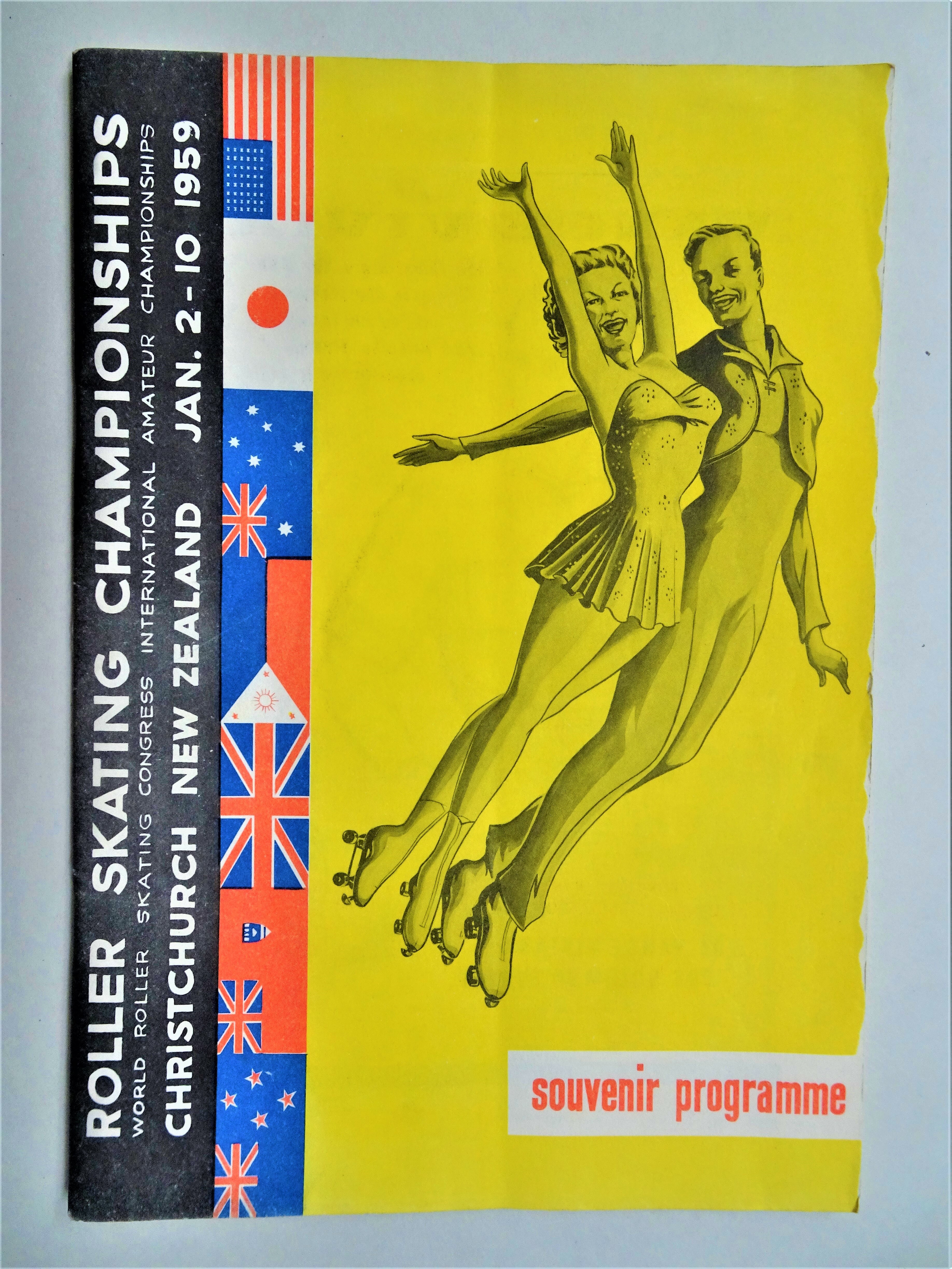 Programme from the 1959 World Roller Skating Congress International Amateur Championships. Canterbury Museum E.C.174.537