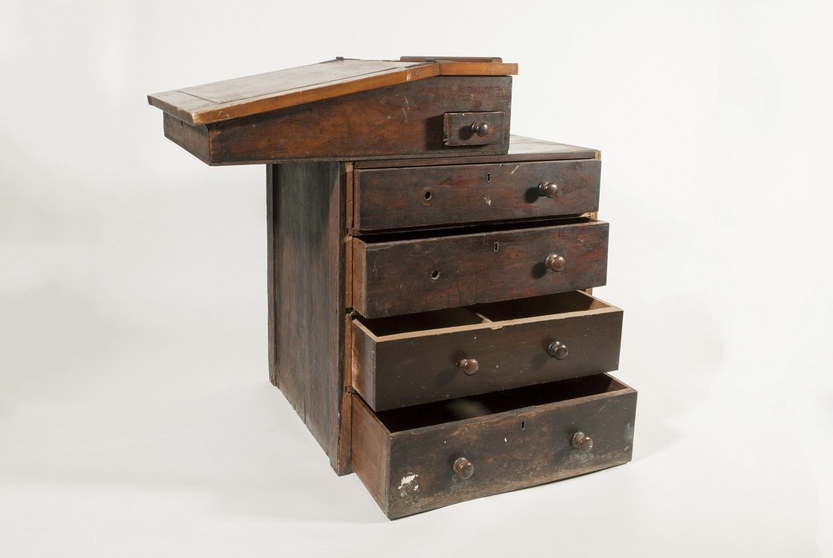 Martha King’s Davenport desk. Canterbury Museum EC182.83