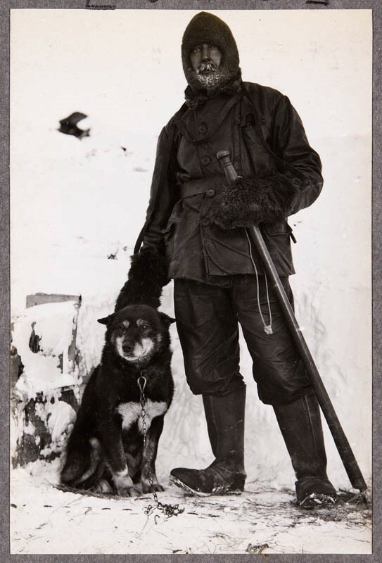 Osman and Cecil Meares in Antarctica, 1911. Canterbury Museum 1975.289.349. No known copyright restrictions