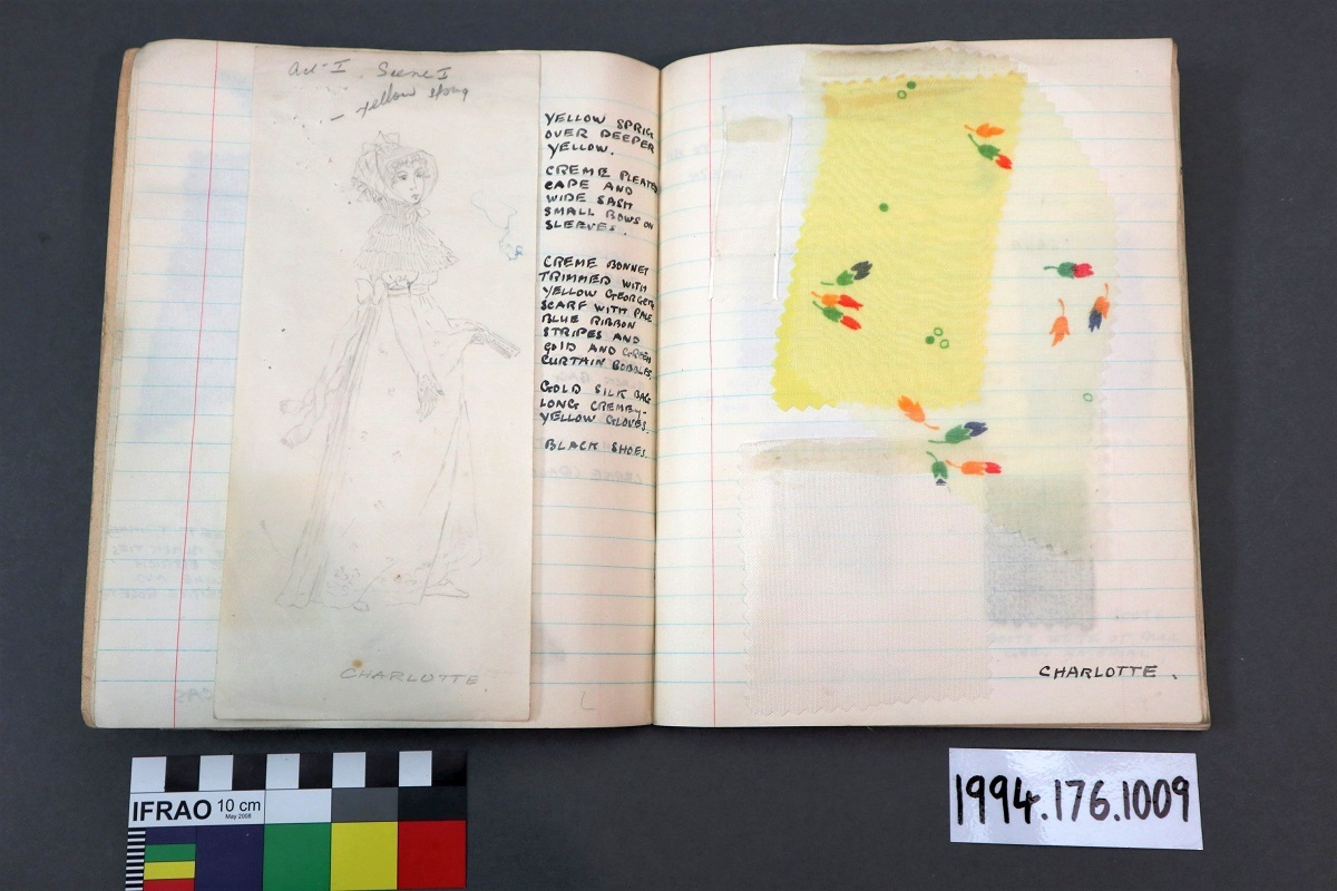 The design for Charlotte Lucas' costume. Canterbury Museum 1994.176.1009