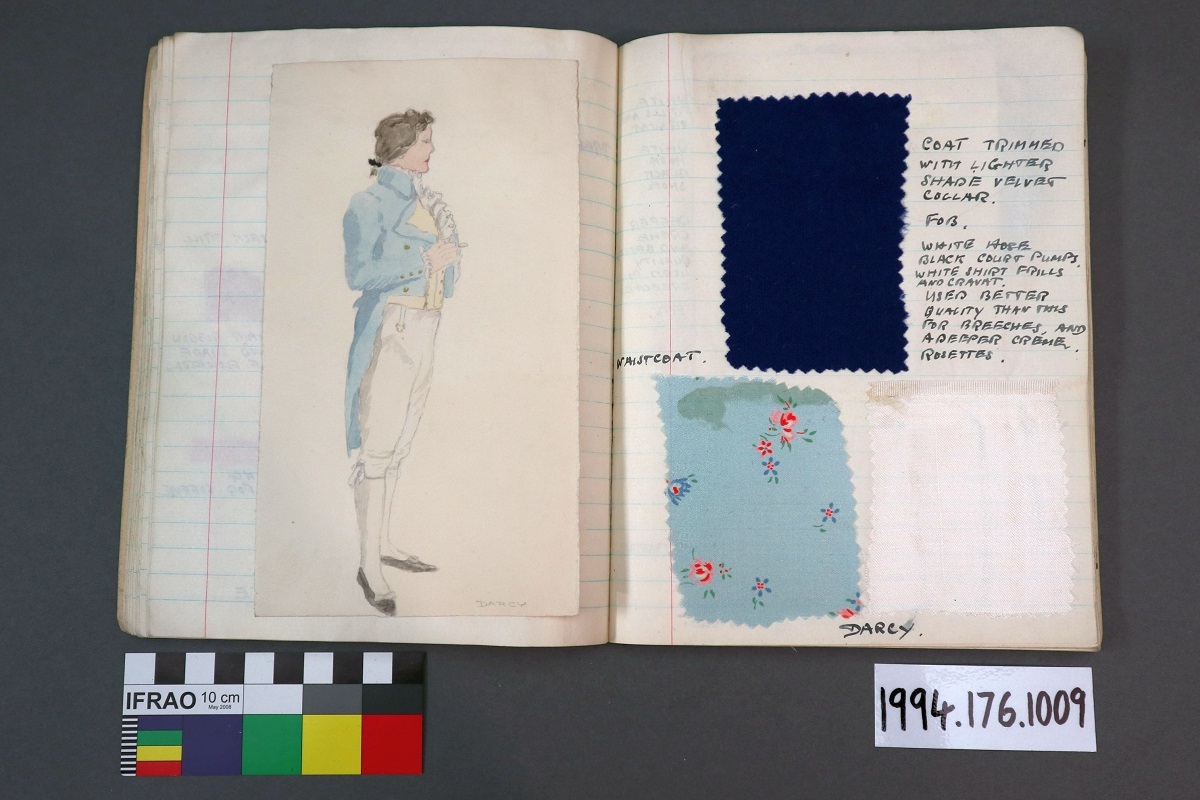 The design for Darcy's costume. Canterbury Museum 1884.176.1009