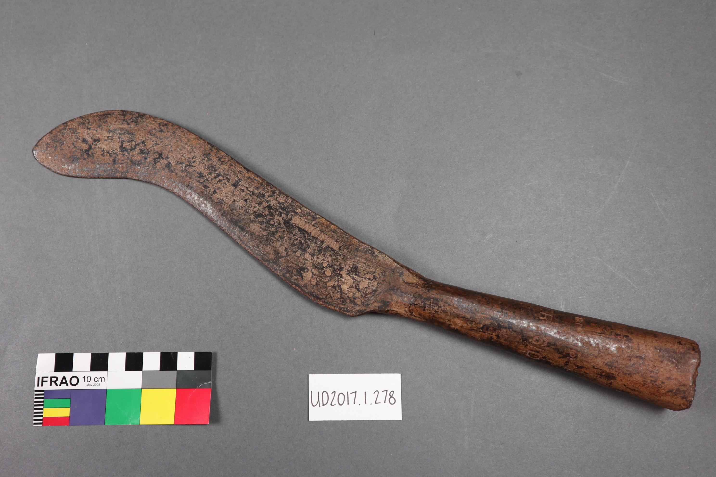This metal tool likely belonged to Oliver Dimmack Catchpole. Canterbury Museum 2017.1.278