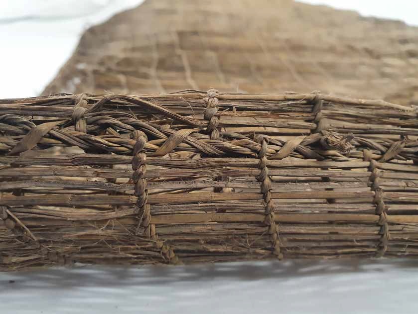 Close up showing the intricate weave of the net's construction. Canterbury Museum E139.74